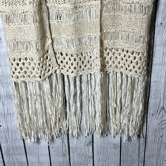 Double Zero Fringed Open Cover Up Sz Medium - Picture 3 of 9